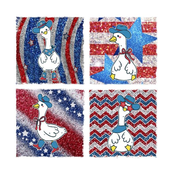 Patriotic Goose Funny 4Th Of July Usa Glitter PNG Sublimation Design