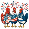 Patriotic Usa Rooster American Coquette 4Th Of July PNG