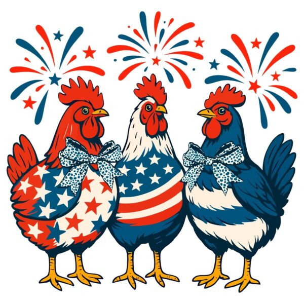Patriotic Usa Rooster American Coquette 4Th Of July PNG