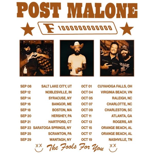 Post Malone F1 Trillion Tour 2025 PNG Sublimation
