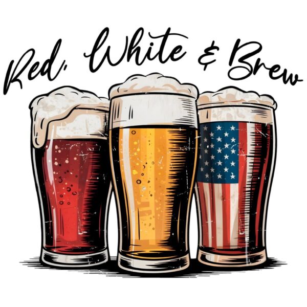 Red White And Brew Fourth Of July Beer PNG