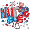 Retro Coquette USA Nurse 4th of July PNG Design