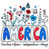 Retro Floral USA PNG Girly 4th of July Vibes