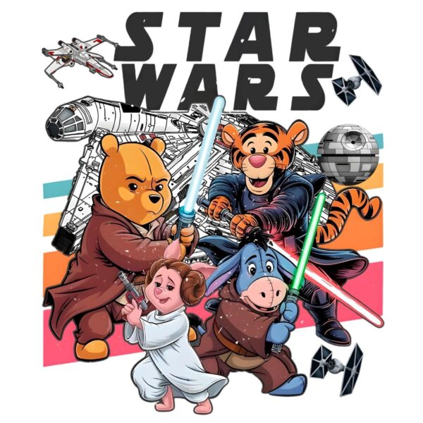 Retro Winnie The Pooh Be With You Star Galaxy Crossover PNG