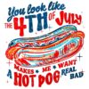 Retro You Look Like The 4Th Of July Hot Dog Brushstroke PNG