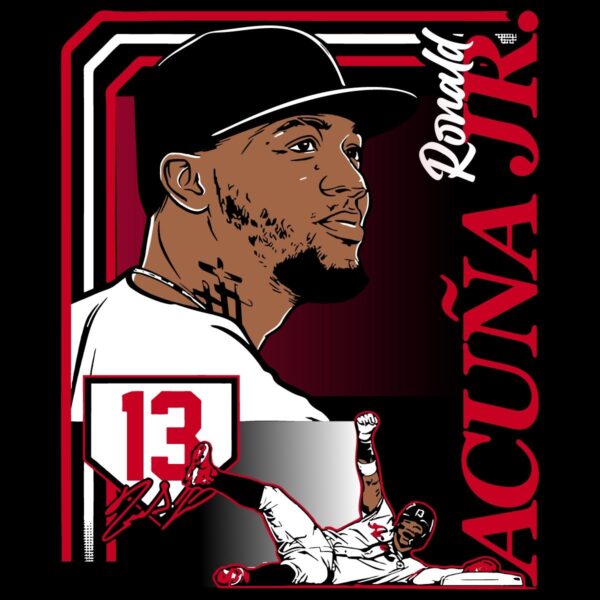 Ronald Acuna Jr Collage Frame Atlanta Braves PNG