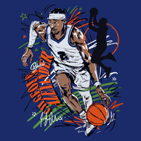 Shai Gilgeous Alexander Oklahoma City Thunder Scribble Style PNG