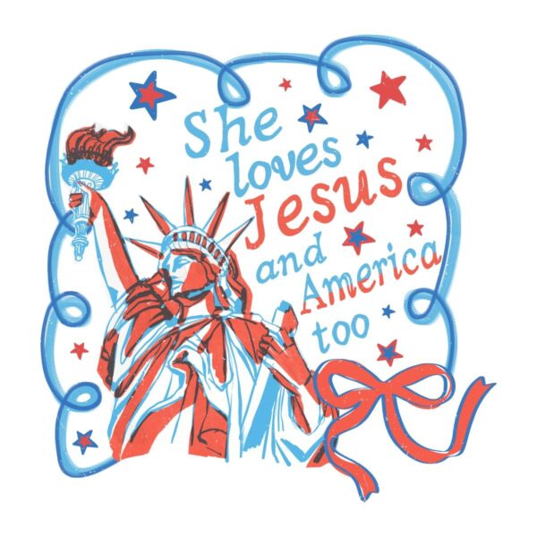 She Loves Jesus And America Too Christian Girl PNG