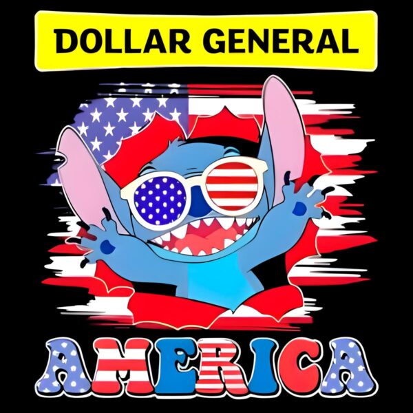 Stitch 4Th Of July America Flag Dollar General PNG