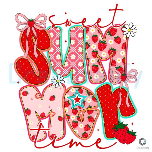 Strawberry Coquette Glitter PNG Sweet Summertime Vibes