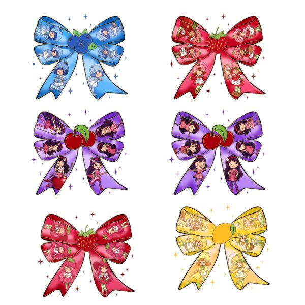 Strawberry Girl Cartoon Berry Sweet Coquette Bow PNG Bundle