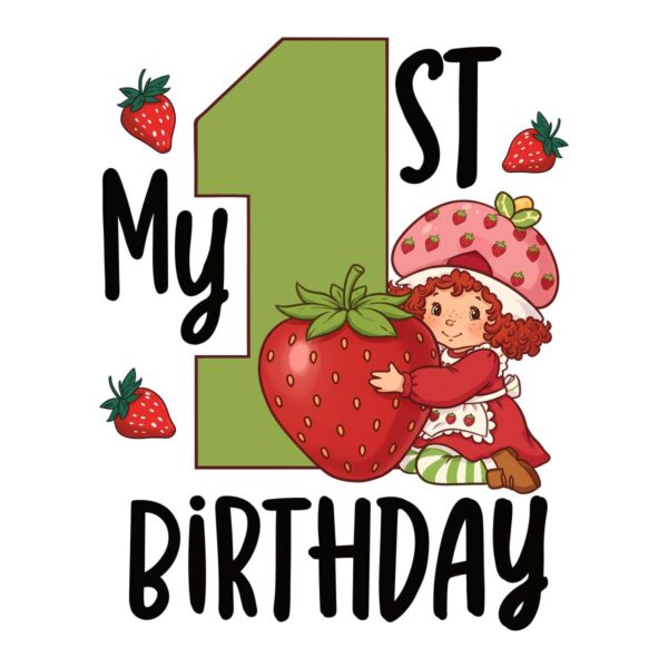 Strawberry Girl First Birthday PNG
