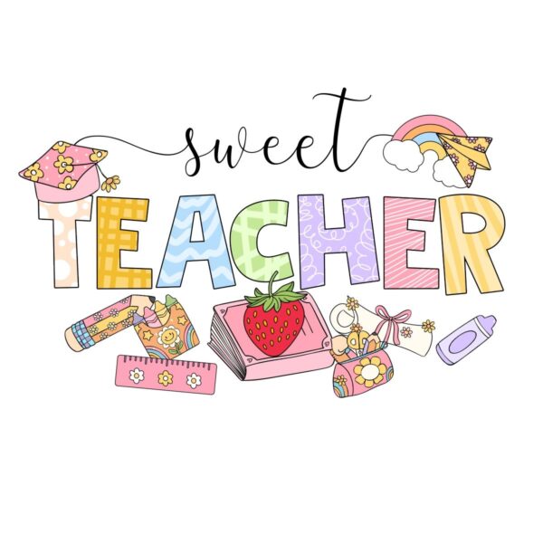 Sweet Strawberry Teacher Preschool Back To School PNG