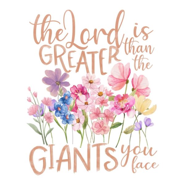 The Lord Is Greater Floral Christian PNG