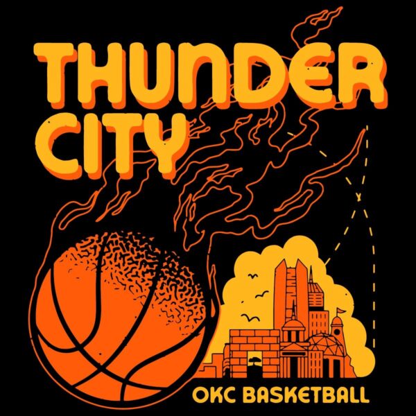 Thunder City Vintage Okc Basketball SVG