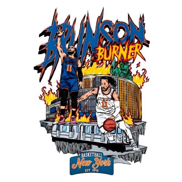 Vintage 90S Jalen Brunson New York Basketball PNG