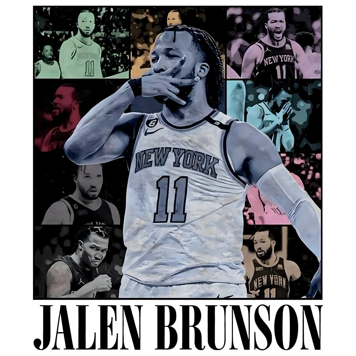 Vintage Jalen Brunson New York Basketball Bootleg 90S PNG