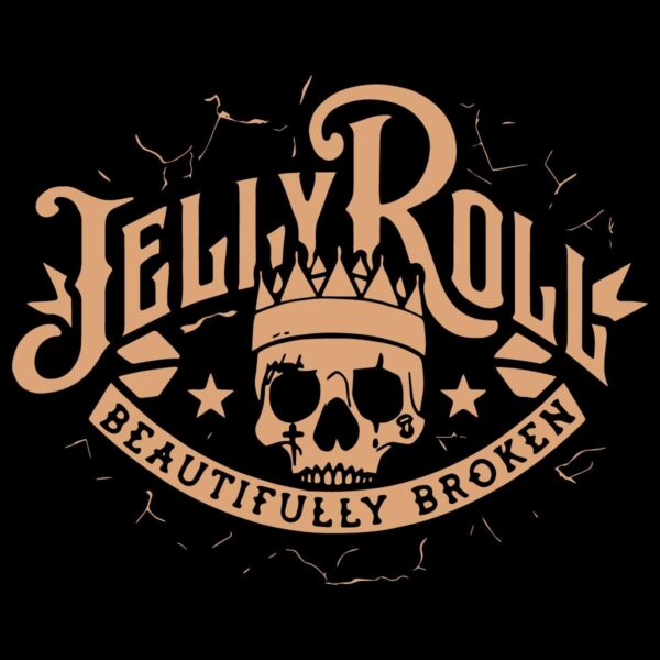 Vintage Jelly Roll Beautifully Broken Skull Crown SVG