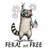 Vintage Patriotic Raccoon Feral But Free Usa Flag SVG