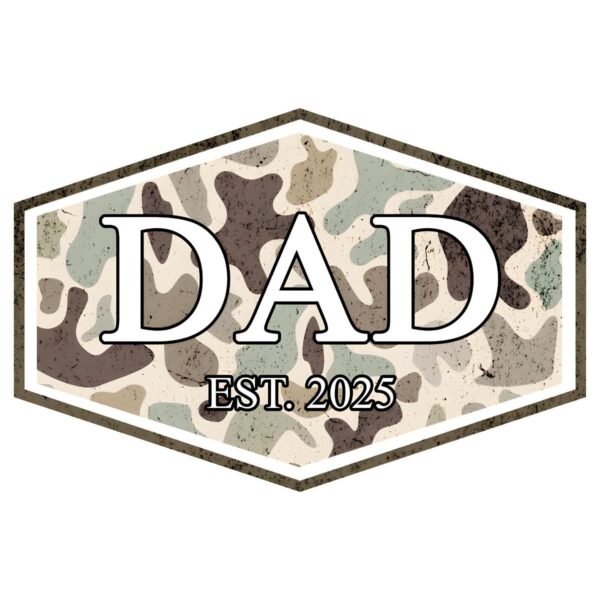 Vintage Personalized Camo Dad Est 2025 PNG