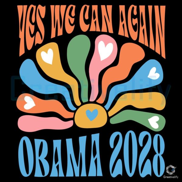 Yes We Can Again Barack Obama 2028 SVG Design