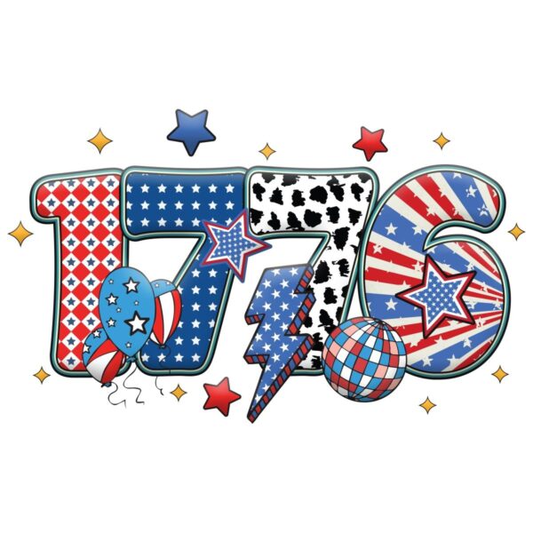 1776 Patriotic Retro Usa Independence Day Sublimation PNG