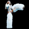 Beyonce Fierce Stage Pose Fluffy Boots Concert Outfit PNG