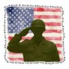 4Th Of July Honor The Brave Soldier Saluting American Flag PNG