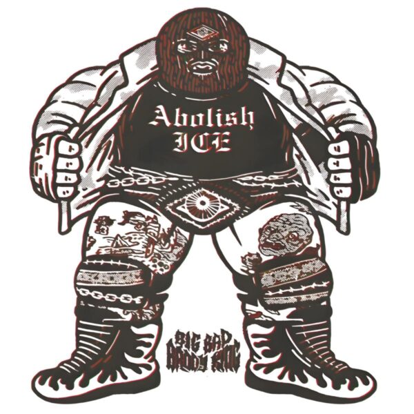 Abolish Ice Punk Wrestler Political Protest Graphic Style PNG