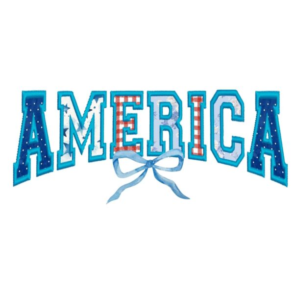 America Varsity Patch Coquette 4Th Of July PNG