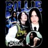 Billie Eilish Dark Hair Multi Pose Retro Sparkle Portrait Graphic PNG