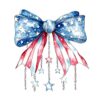Coquette 4Th Of July Patriotic Usa Pearl Bow PNG