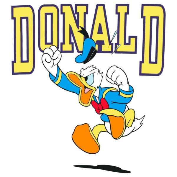 Donald Duck Angry Jumping Pose Cartoon Style SVG