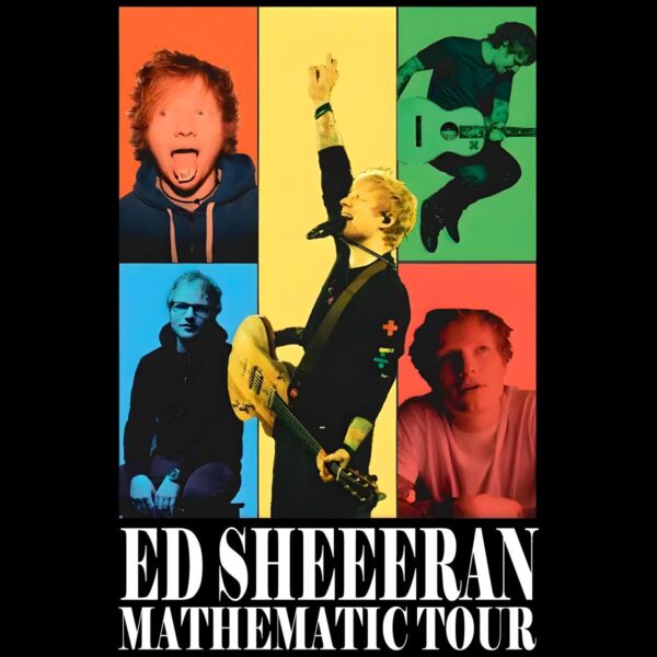 Ed Sheeran Color Block Portrait Mathematic Tour PNG