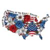 Floral Usa Map Land Of The Free Because Of The Brave PNG