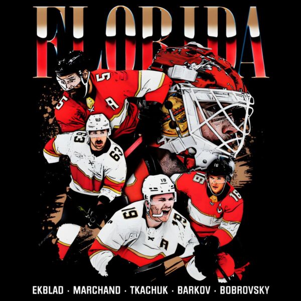 Florida Panthers Ekblad Marchand Tkachuk Barkov Bobrovsky Vintage Hockey PNG