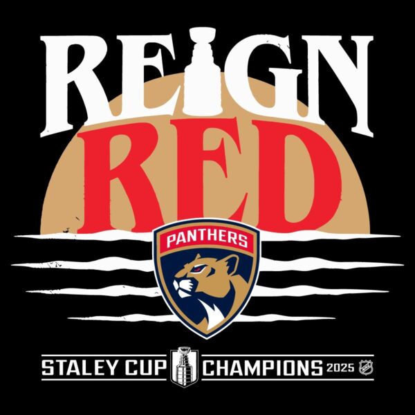 Florida Panthers Reign Red 2025 Stanley Cup Champions Sunset Vintage SVG
