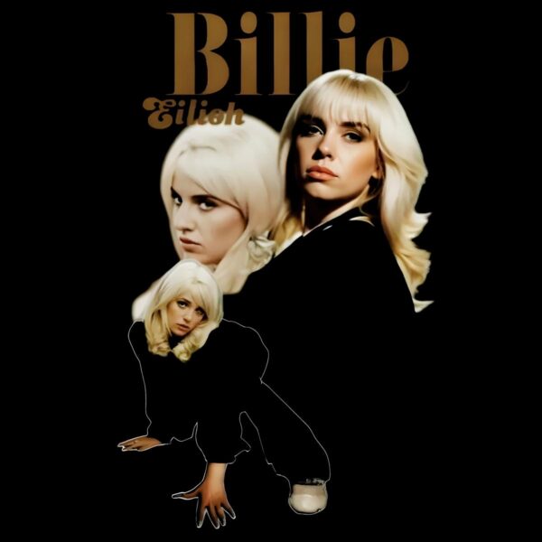 Billie Eilish Blonde Era Trio Portrait Graphic Concert PNG