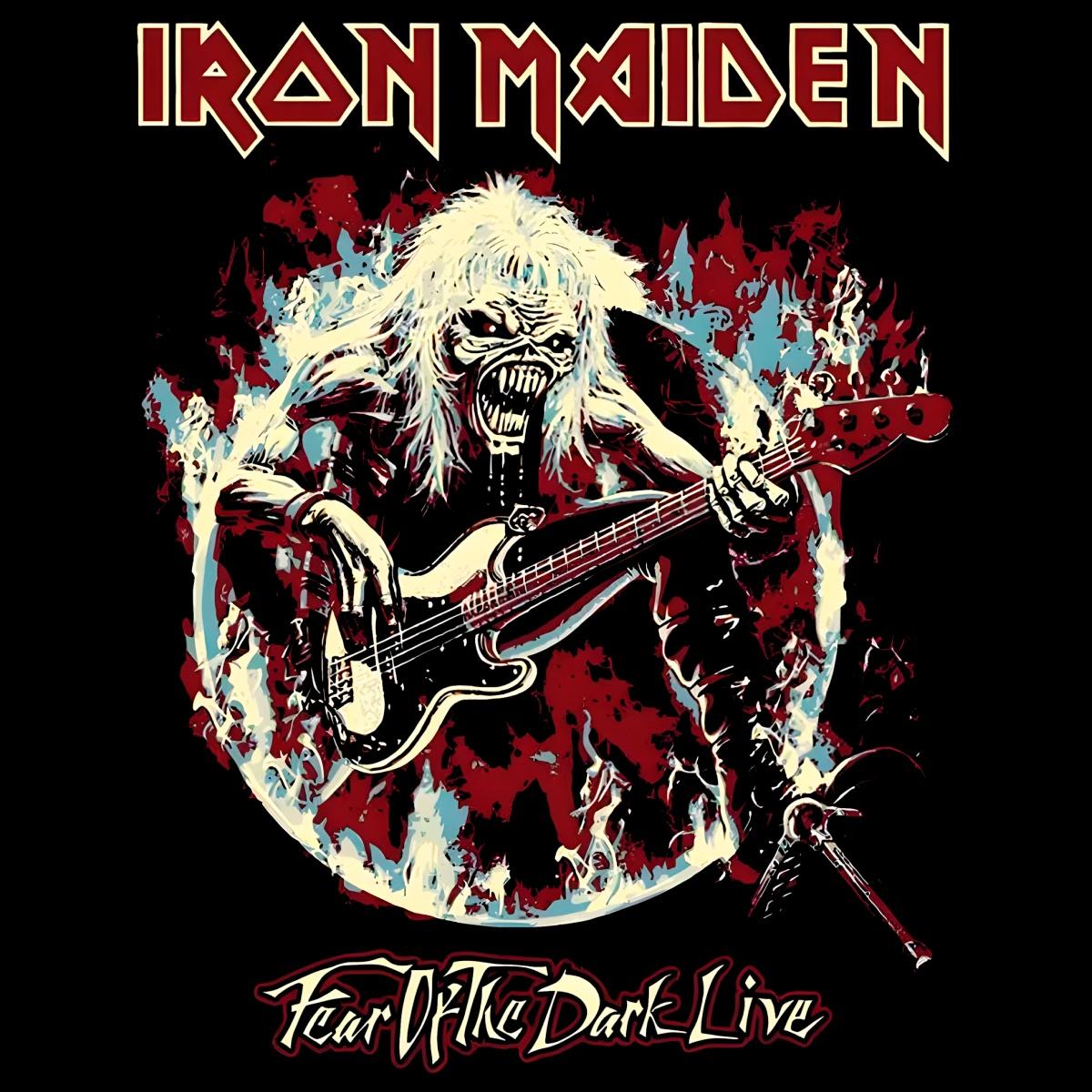 Iron Maiden Skeleton Playing Electric Guitar Fear Of The Dark Live PNG Iron Maiden Skeleton Playing Electric Guitar Fear Of The Dark Live PNG