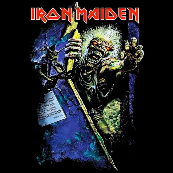 Iron Maiden Zombie Reaper Holding Staff Rock Band PNG