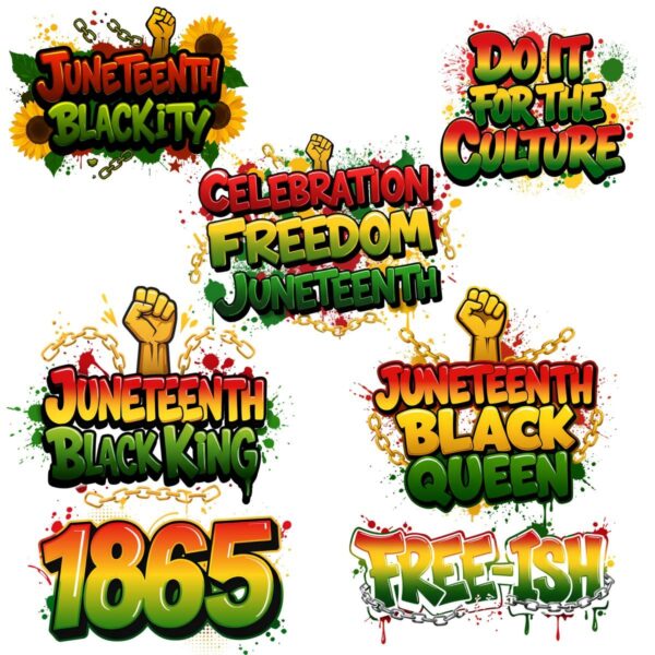 Juneteenth Black Queen And King 1865 Freedom PNG Bundle