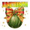 Juneteenth Watermelon Bow Glitter Afro Pride PNG