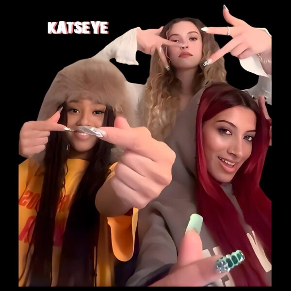 Katseye Girl Group Finger Heart Pose Urban Streetwear Kpop PNG