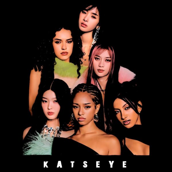 Katseye Kpop Girl Group Portrait Glam Style Black PNG