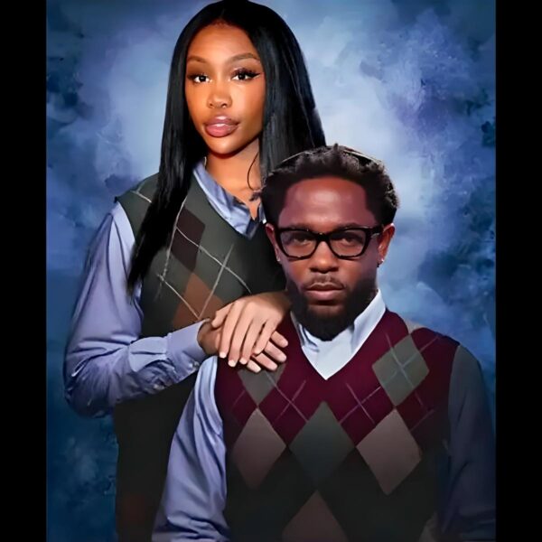 Kendrick Lamar And Sza Funny School Portrait Style PNG
