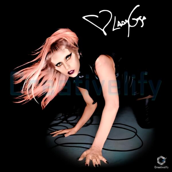 Lady Gaga Pop Diva Gothic Stage Pose PNG