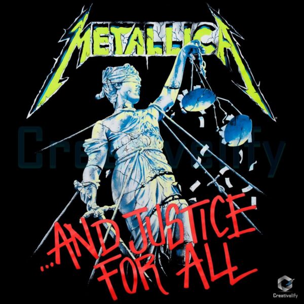 Metallica And Justice For All Lady Justice Neon Band PNG