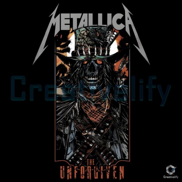 Metallica The Unforgiven Pinball Art Skeleton Cowboy Poster PNG