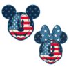 Mickey And Minnie Head With American Flag Pattern SVG