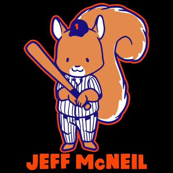 New York Mets Jeff Mcneil Squirrel Baseball Cartoon SVG